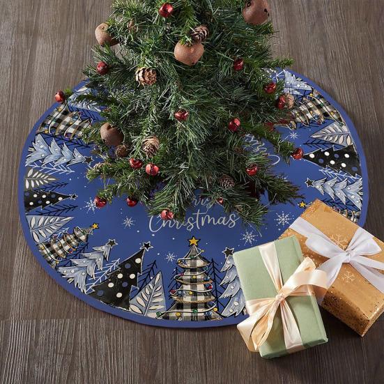 Christmas Tree Skirt Soldier Xmas Tree Pattern Decorative Tree Cover Cozy Tree Skirt Christmas Festival Accessory