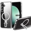 Protective Case - BOOLING - for Samsung Galaxy S23 FE - Transparent Silicone - Magnetic Support - Shockproof