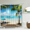 Занавеска для душа с крючками «Прибрежный пейзаж»    Декор для ванных комнат в свежей морской тематике, усиленные петли и легко чистить