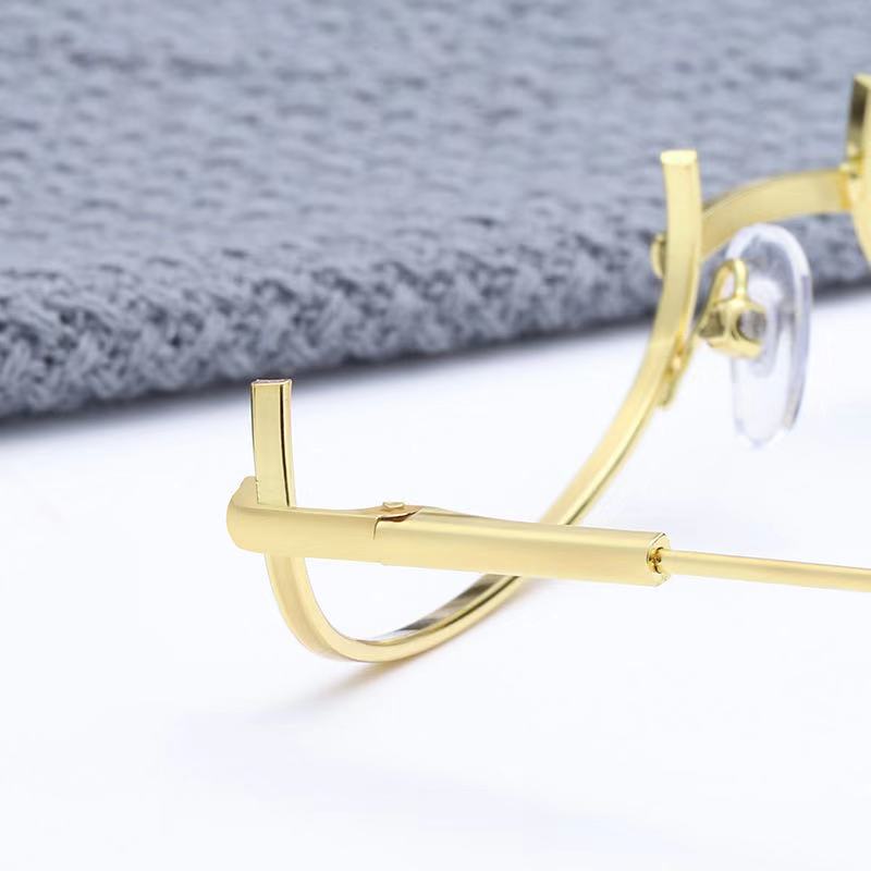 Модные очки в полурамке с подвеской и цепочкой, шикарные очки в стиле Харадзюку для украшения вечеринки, металлические очки для вечеринок