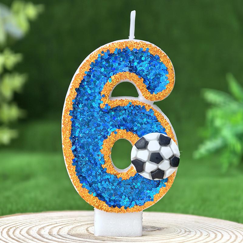 Vitality Football 0-9 Free Matching Combination Digital Candles Birthday Candles Are Perfect For High-End Baking Cake Decoration