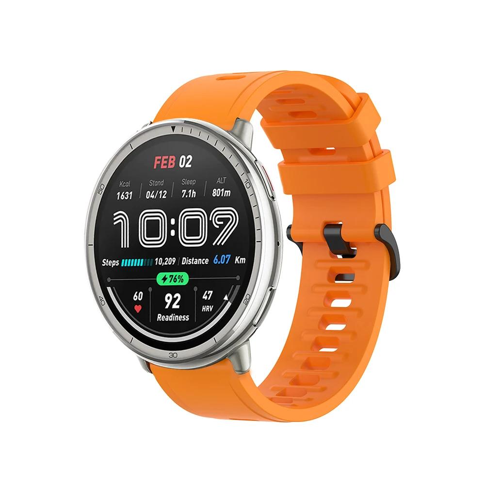 Силиконовый ремешок 20 мм 22 мм для Amazfit Active 2/GTS 4 Mini Cheetah Круглый мягкий браслет для Amazfit GTR/Balance/Bip 6 5/Stratos Ремень