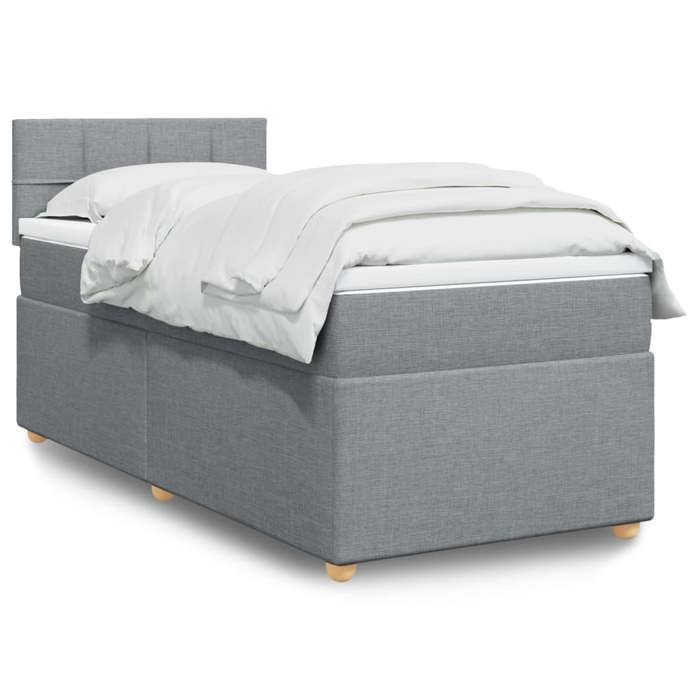Maison Exclusive - Sommier à lattes de lit avec matelas Gris clair 100x200cm Tissu