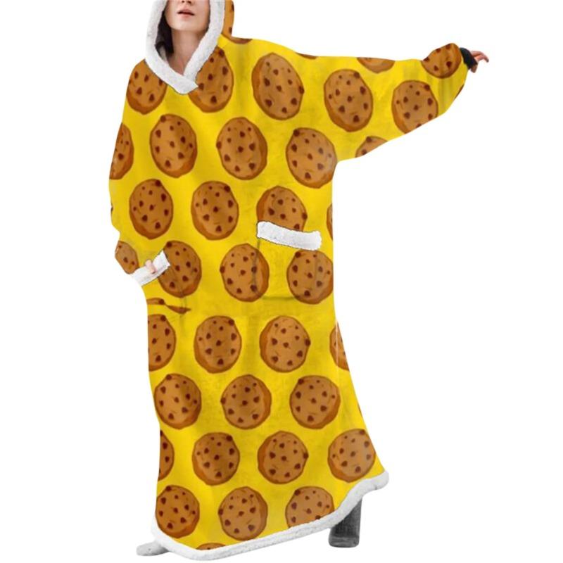 Носимое одеяло с капюшоном, одеяло с длинными рукавами, тепловой джемпер, мягкая толстовка, подарок, плюшевое одеяло с капюшоном для телевизора, зимняя женская и мужская домашняя одежда, толстовки