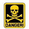 Danger Sign With Skull Symbol PVC Car Sticker Decal