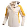 Men Womens Waterproof Jacket 3-in-1 Windbreaker Winter Coat Fleece Inner for Rain Snow Solid Color Contrast Color Can Be Removed