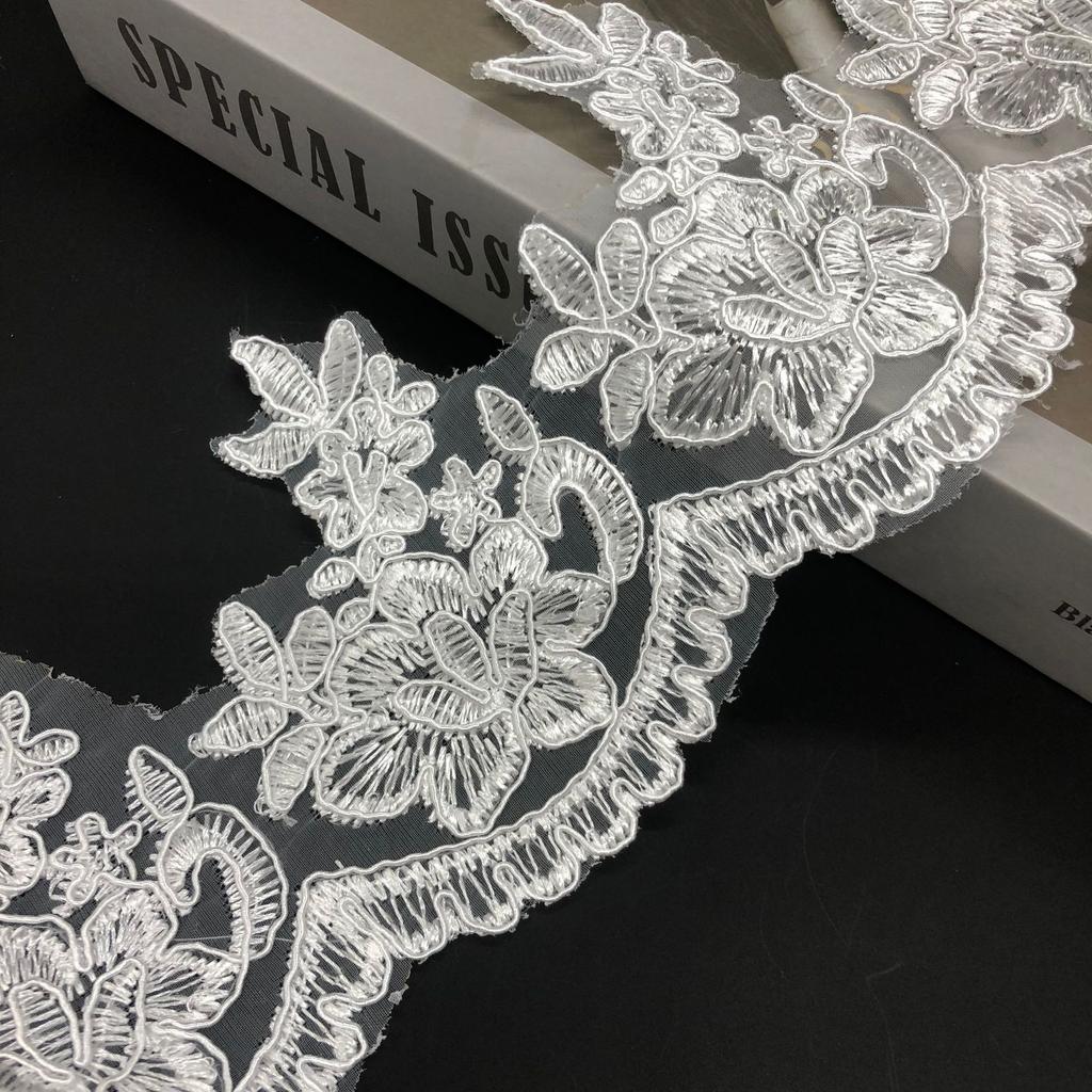 Decorative Strip Flower Book White Car Bone Lace Barcode Lace Wedding Dress Headgear Head Jewelry Clothing Accessories Fabric