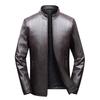 Кожаная куртка мужская городская легкая и зрелая воротник-стойка тонкая мужская кожаная куртка в мотоциклетном стиле тонкая мужская кожаная куртка мужская одежда