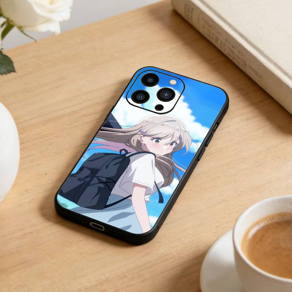 Чехол для телефона Аниме Watanare Для iPhone 17, 16, 15, 14, 13, 12 Plus, Max Мягкий Силиконовый Черный Чехол