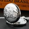 10 шт./Лот Оптовая продажа Винтажные Серебряные Карманные Часы с Рисунком Грузовика Ожерелье Часы Подарок для Мужчин Женщин Водителей Reloj De Bolsillo