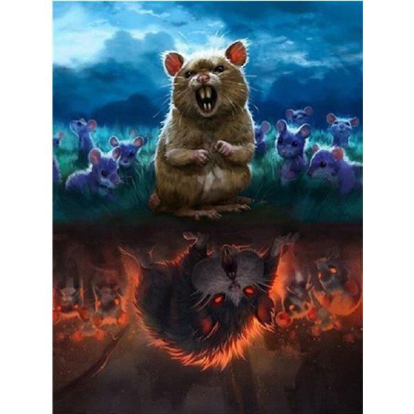 DIY Алмазная вышивка Отражение воды 5D Полный круг Алмазная картина Современное животное Вышивка крестом