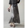 Летние легкие юбки с леопардовым принтом и разрезом для женщин, летние повседневные свободные юбки