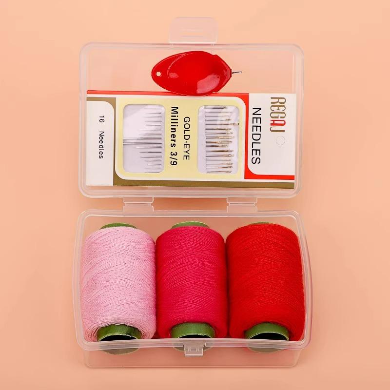 Черно-белый набор швейных ниток и иголок для ремонта и рукоделия