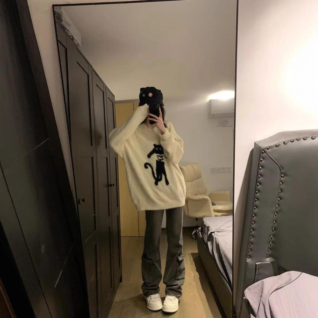 Женский свитер оверсайз в ленивом стиле из мягкого трикотажа - Теплый, удобный пуловер с круглым вырезом