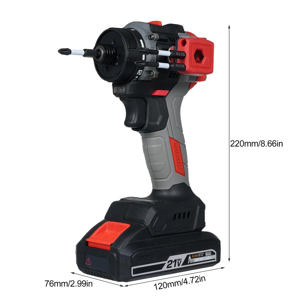 21 В электрическая отвертка 2 в 1 ударный гайковерт + молоток бесщеточная аккумуляторная отвертка