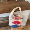 Crochet Weave Knitted Bag Cotton Beach Bag Trendy Fish Shoulder Bag  Tote Bag