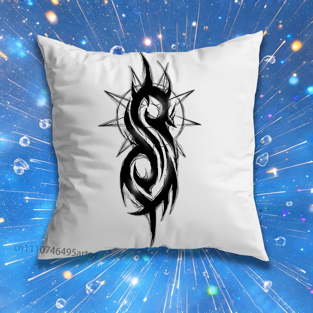 Gothic Cyber Sigil Cross Eyes Cute Cartoon Pillow Case Home BedroomCar Office Decoration Living Room Sofa Cushion Cover Suitable