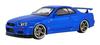 Gulliver D MODEL Customization Series 1/64 Nissan Skyline R34 GT-R Blue Finished Model DBW060A