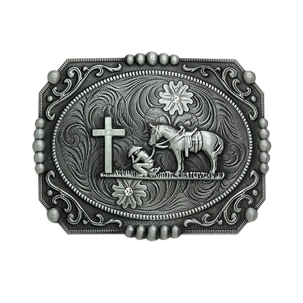 Bull Skull Shape Belt Buckle Adult Unisex Clothing Accessories Western Cowboy Buckle for Adult Waist Belt DIY Supplies