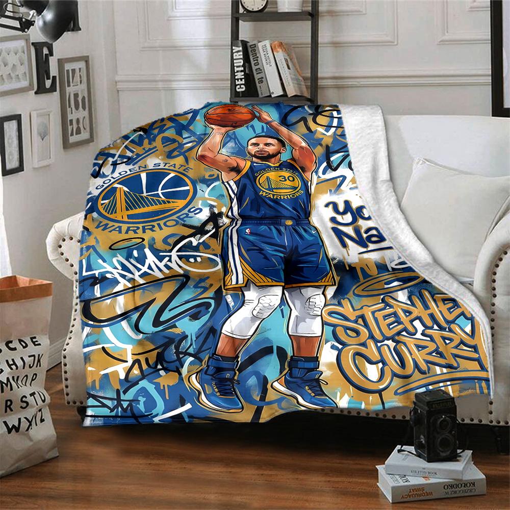 Golden State Curry Game Day Customize Your Name Blanket Lightweight Customizable Blanket Soft & Cozy for Couch Living Room Sofa Bed All-Season Use