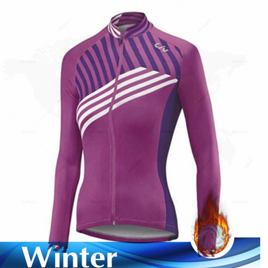 Velvet Warm Cycling Suit Set Women Fashion Long Sleeves Cycling Jersey Set Thermal Fleece Female MTB Road Bike Mallot Ciclismo Hombre