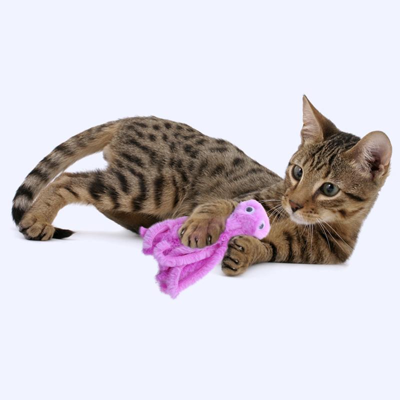 Игрушка для кошек, милая плюшевая игрушка в виде осьминога, устойчивая к укусам зубов, интерактивная игра, товары для домашних животных