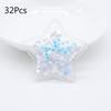 32Pcs 36mm Patches Glitter Star Transparent Plastic Filling Sequin Appliques for DIY Headwear Hair Clips Bow Decor Accessory