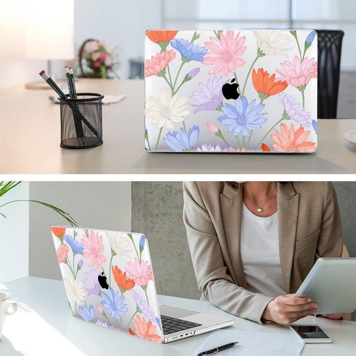 Coque de protection - MacBook - Air 13 Pouces - Ultra Slim - Antidérapante - Motif Fleur