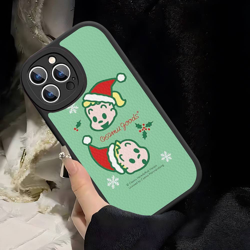 Кавайи O-OSAMU-G-GOODS Милый чехол для телефона для iPhone 16 15 14 13 12 11 Pro Max Plus Мягкий кожаный чехол