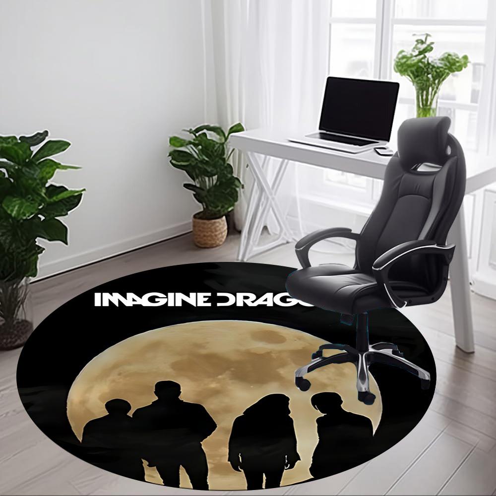 1PC Imagine Dragons Office Round Rug Perfect for Office Non-Slip Backing, Decorative Floor Mat yy250916033