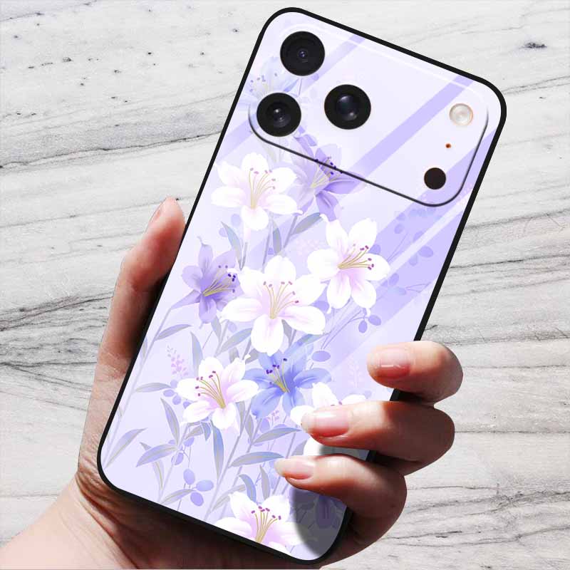 Cartoon Patterns Case For iPhone 17 Pro Plus Capa 17 Pro Max Bumper Luxury Tempered Glass Hard Back Cover iPhone17 Air Funda