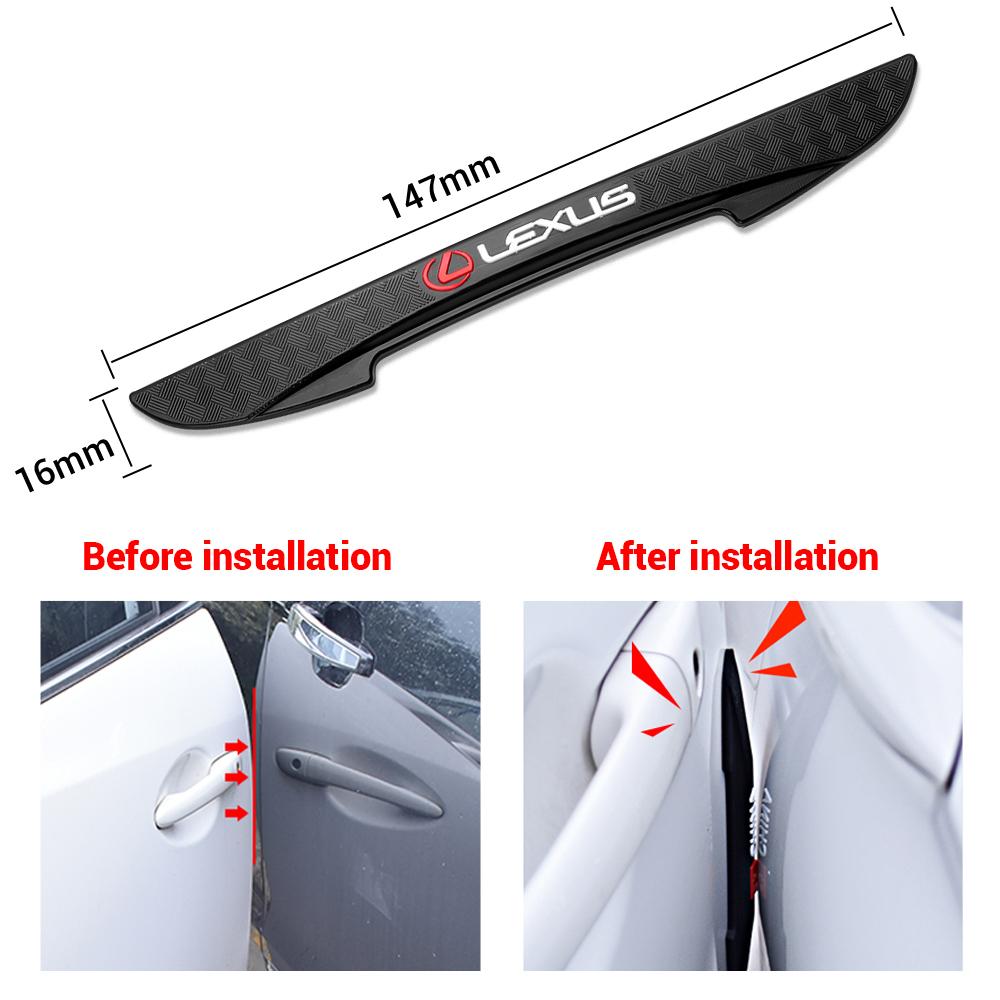 4Pcs Car Door Edge Protection Strips Stickers Anti-collision Scratch Decals For Lexus LS LC IS350 ES300 GS350 CT200h GX460 NX300