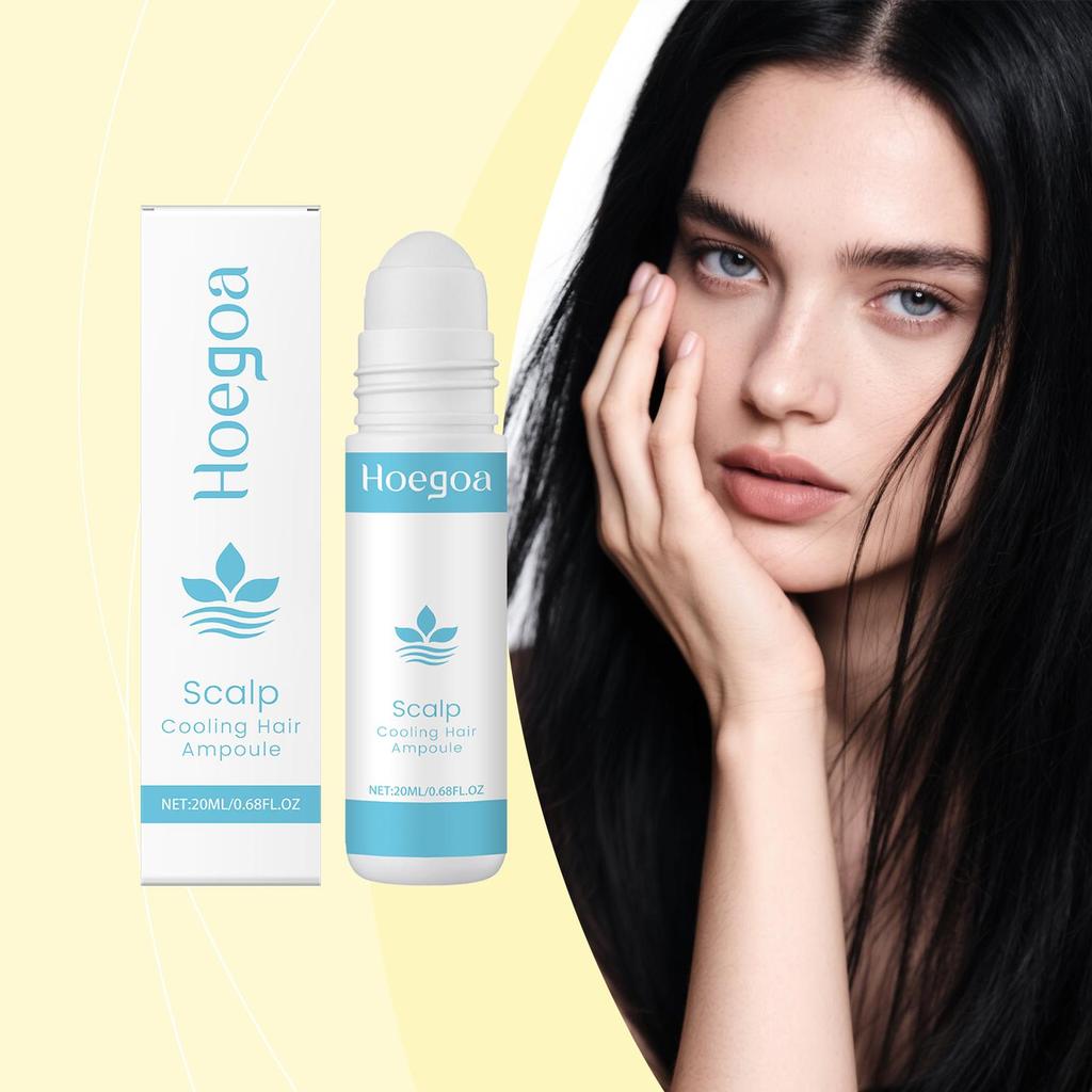 Hoegoa Peppermint Scalp Rolling Balls Essence - Gentle and soothing hair care essence for massaging the scalp.