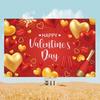 115cmx180cm Red Love Heart Background Celebrate Happy Valentine's Day Banner  Photo Booth