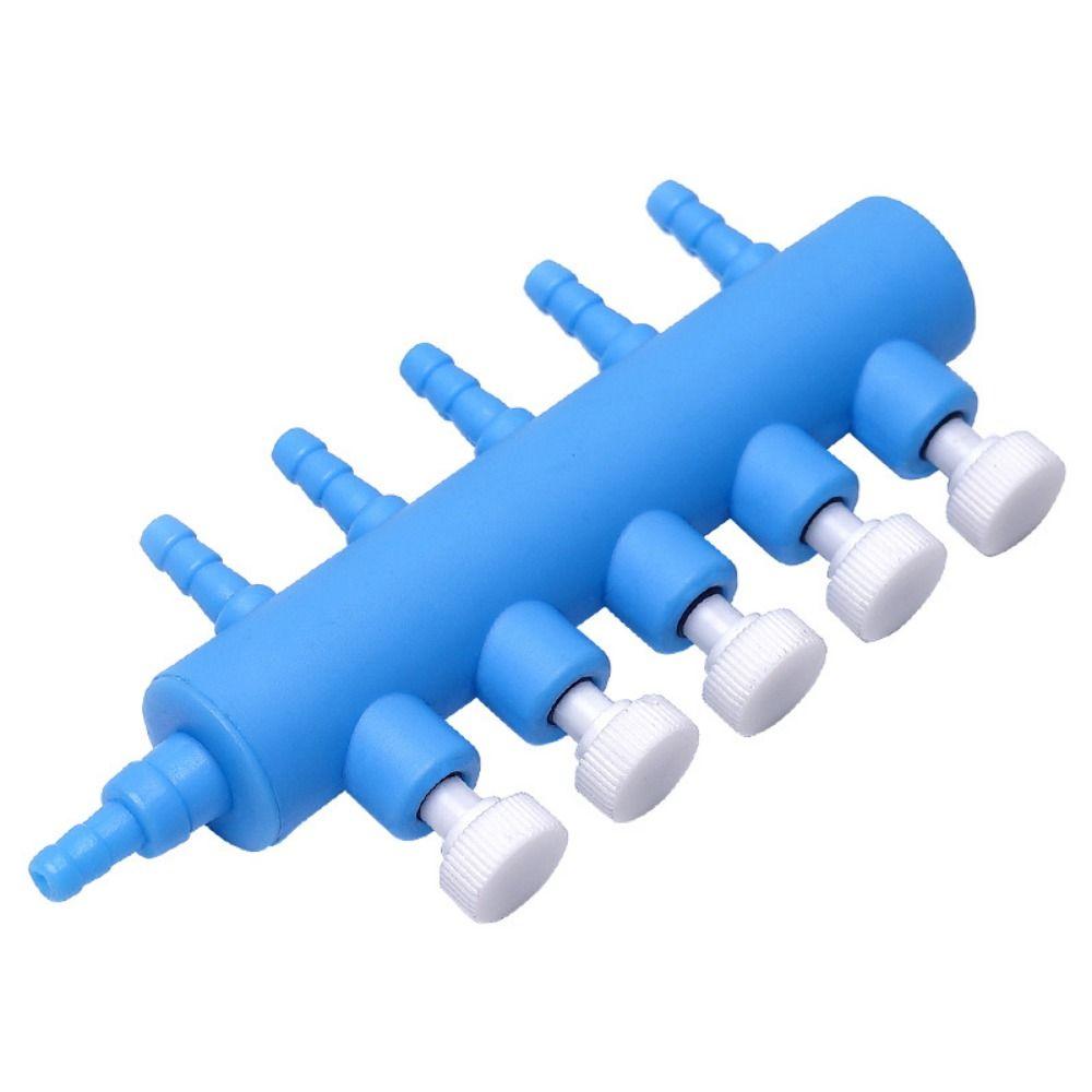 Клапаны управления воздухом для аквариума, синие пластиковые, 2-6-ходовые, раздельно-поточные, для аквариума, аксессуары для воздушного насоса