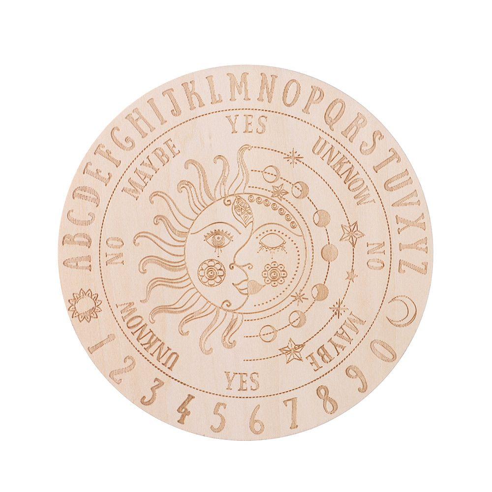 Остроконечный со звездами, солнцем и луной, кошачий узор, черно-белый цвет, ломтик деревянной основы, деревянная маятниковая доска