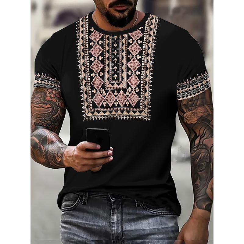 Tribal African Ethnic Style 3D Printed T-shirts, Men's and Women's Comic Short T-shirts