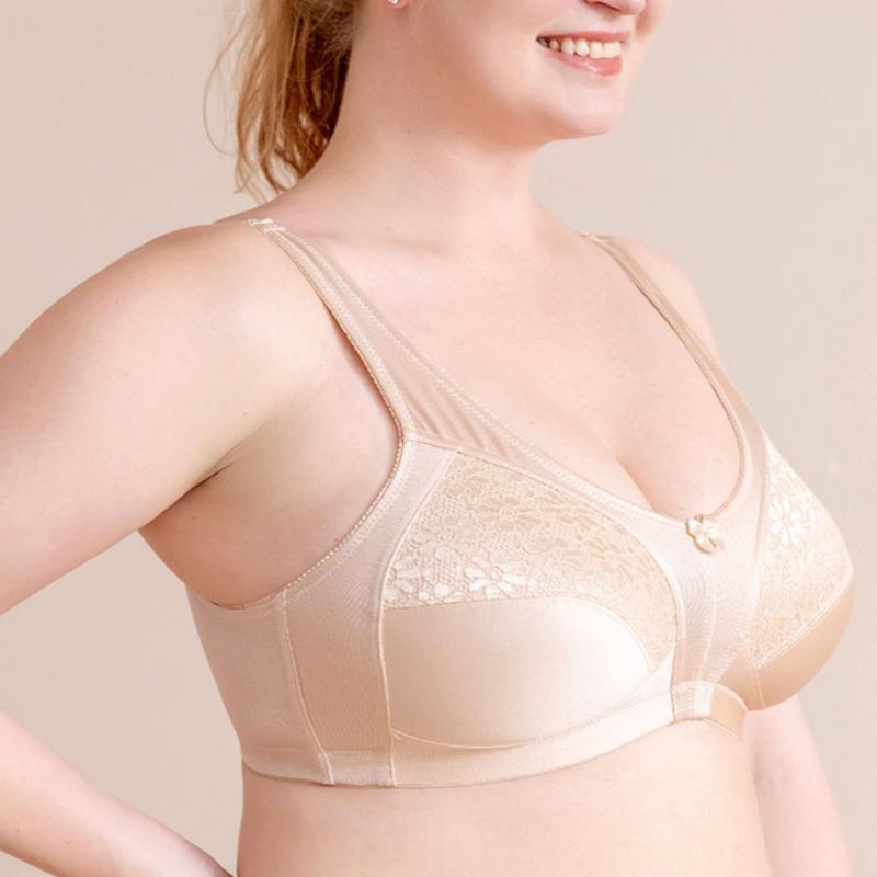 Large Size Bra Without Steel Ring Thin and Breathable Large Cup Sponge-free Underwear for Women with Large Breasts and Small Breasts