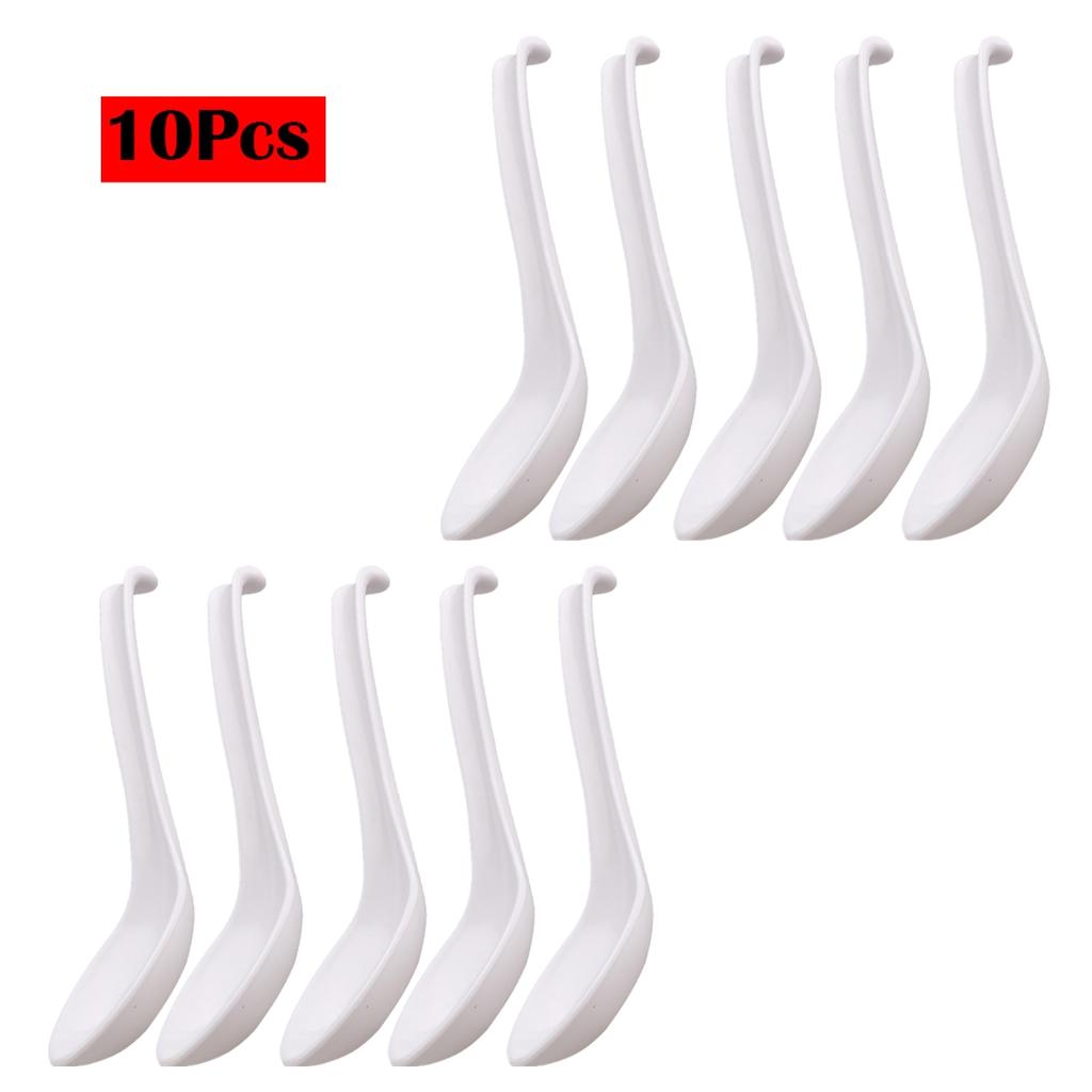 Melamine Pho Scoops Chinese Asian Soup Spoons Non Stick Wonton Rice Spoon Set Long Handle Japanese Ramen Spoon Serving Tableware4