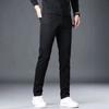 Summer thin high elasticity not easy to fade men's jeans straight slim fit medium high waist deep gear loose business