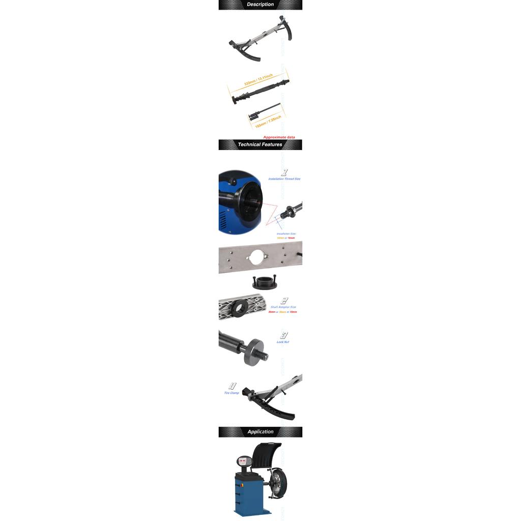Motorcycle TIre Adaptor for Wheel Balancer with 10mm/16mm Installation Hole Motorcycle Tyre Balancing Tool 36 38 40mm Shaft Size