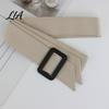 Solid Color Waistband Adjustable Wide Waist Belt for Women, 67 Inch Replacement Trench Coat with Black Everyday Commuter Accessory Square Buckle,