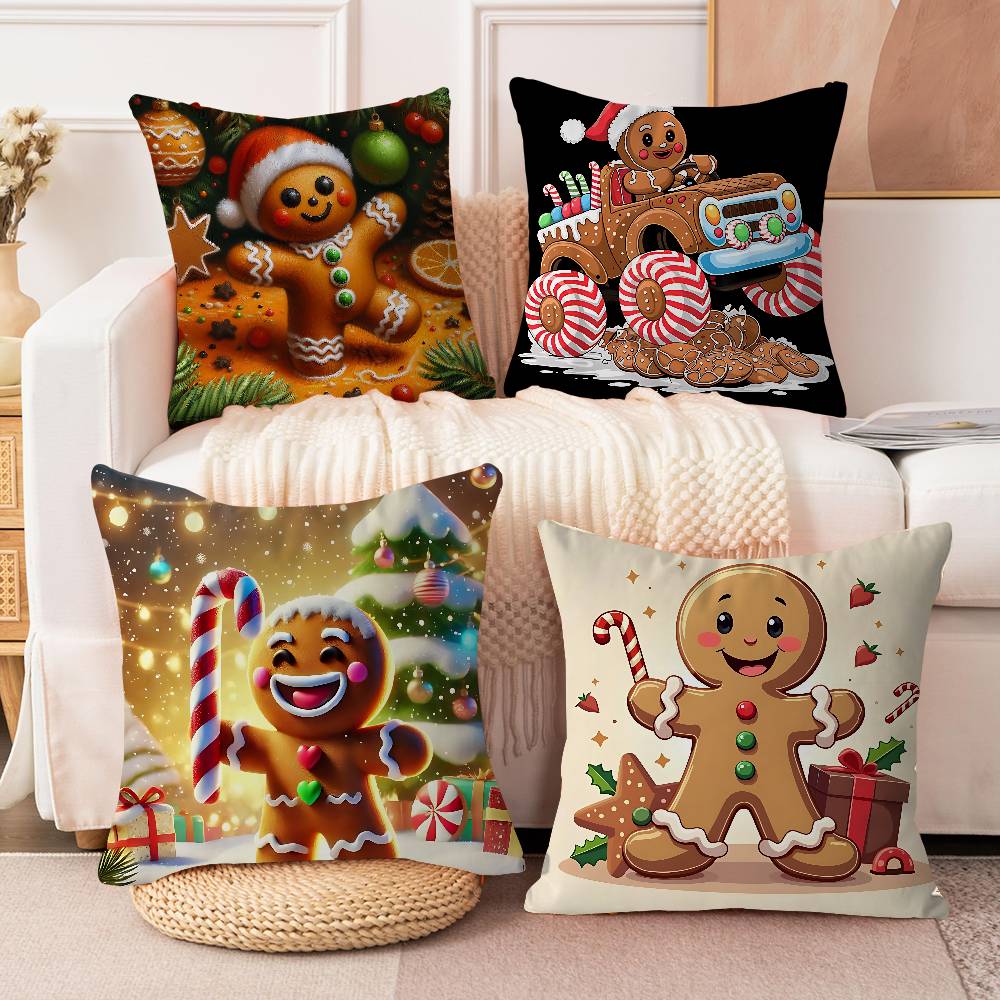 Рождественская наволочка Пряничный человечек 30x50 Полиэстер Декоративные подушки для дивана Подушка для декора дома