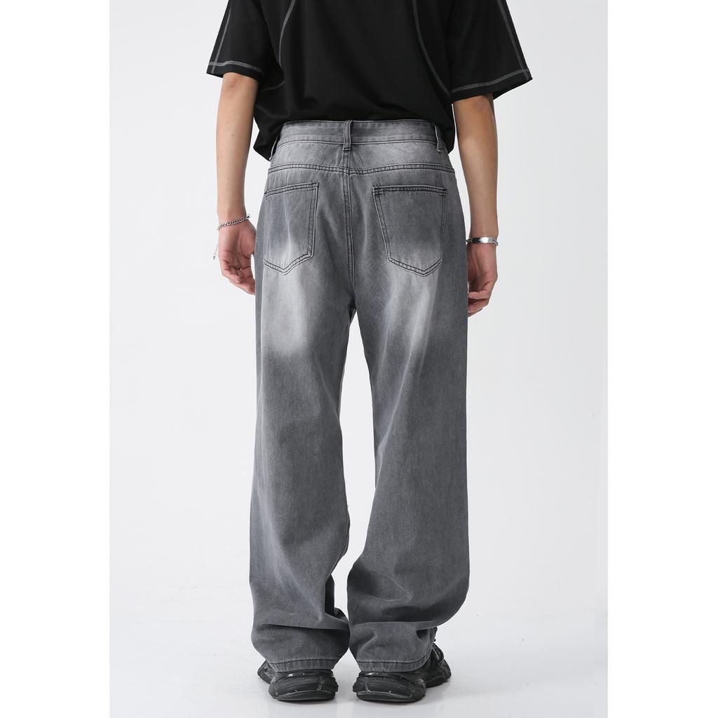 Мужские весенние джинсы New Line в уличном стиле с перфорацией, модные свободные прямые брюки с широкими штанинами