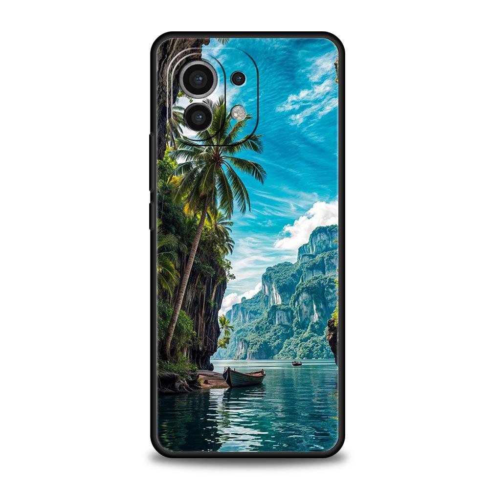 Чехол для телефона для Xiaomi Mi 15 14 14T 13T 12T Pro 12 13 11 Lite 5G 11T X6 X5 Pro Чехол Летний Пляжный Пейзаж на Закате на море Пальма