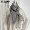 Retro Elegant Solid Color Soft Tassel Scarves Women's Fashion Spring Summer Versatile Casual Outdoor Shopping Scarf Shawls