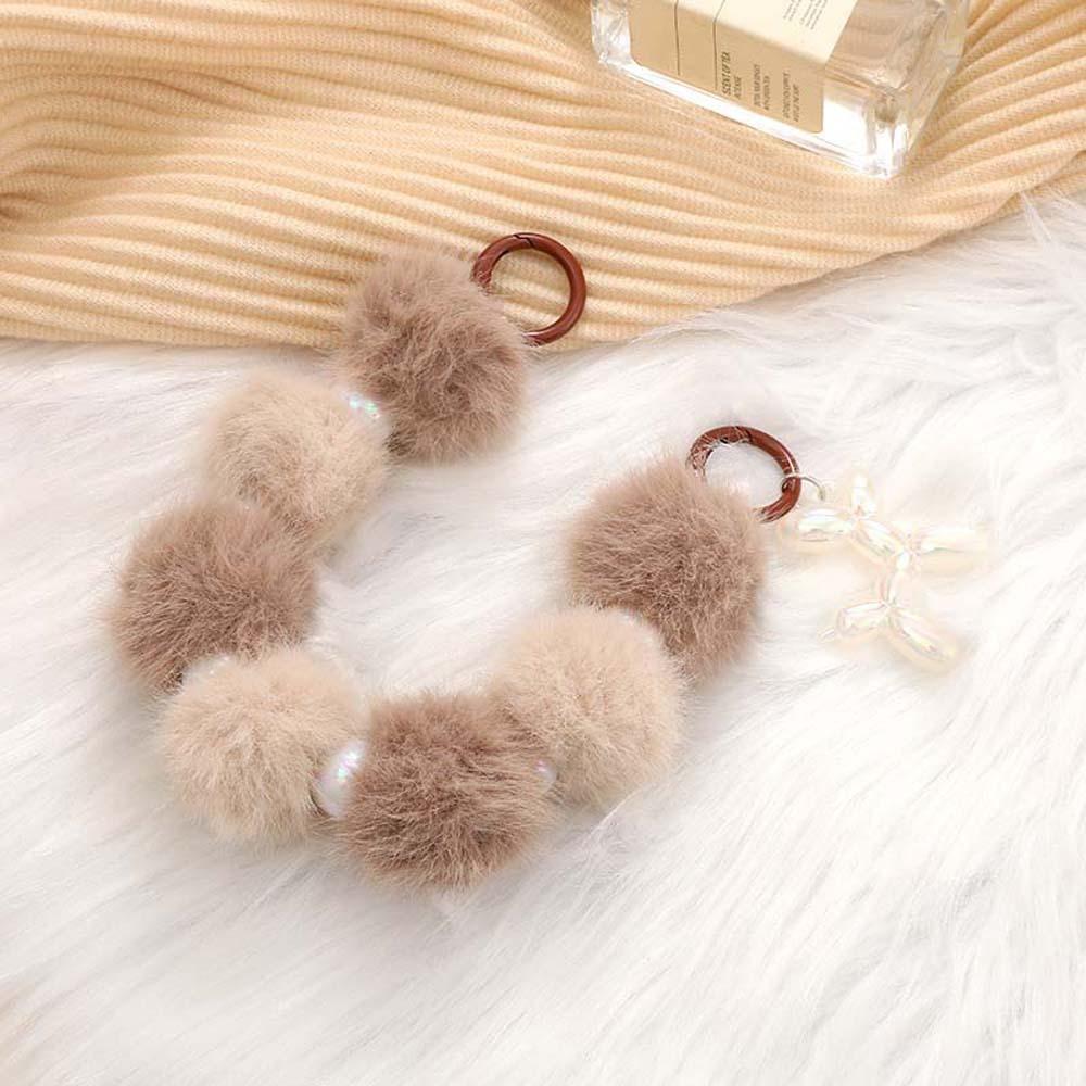 Аксессуары для рюкзака Брелок в виде шара из шерсти Мультяшный цветной плюшевый бисерный шнурок для ключей Украшение