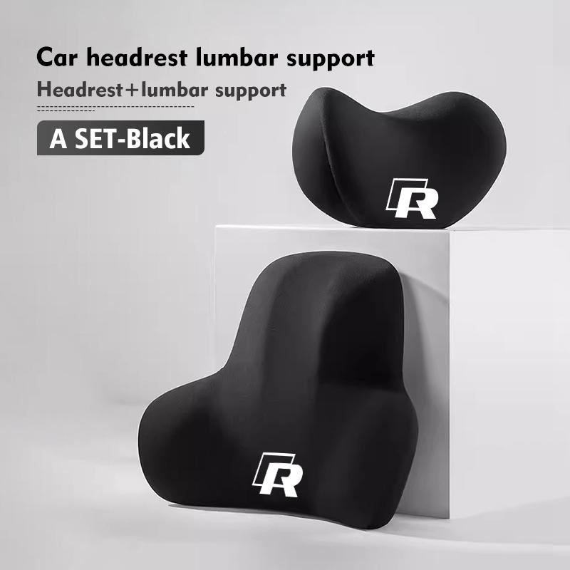 T28Emblems Car Headrest U-shaped Neck Pillow Lumbar Support Accessories For Volkswagen VW Scirocco Passat Polo B5 B6 B7 CC Tiguan S