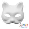 DIY White Masque Craft Kit Unpainted Fox Cat Crown Paper Masque Halloween Party Cosplay Prop for Masquerade