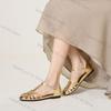 Модные сандалии-гладиаторы большого размера 35 44 для женщин 2025 лето новые французские на низком каблуке женские роскошные сандалии Zapatos De Mujer